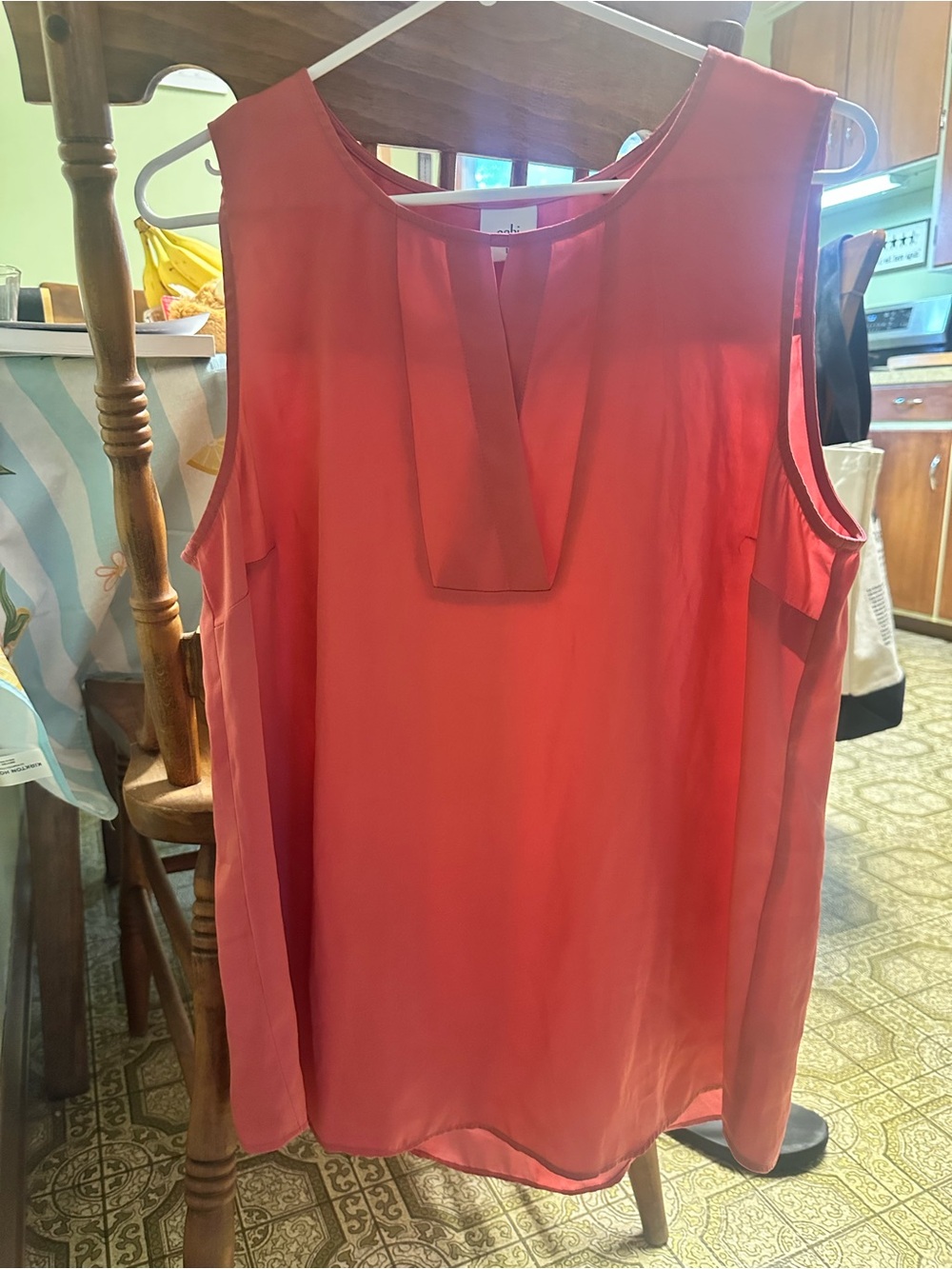 CAbi Sleeveless V-Neck Camisole in Coral